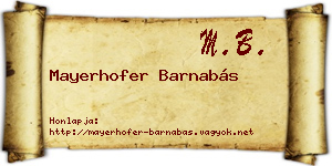Mayerhofer Barnabás névjegykártya